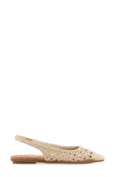 Aerosoles Diego Slingback Pointed Cap Toe Raffia Flat In Brown