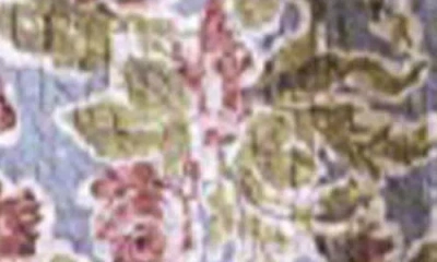 Luxury Home Floral Print Microfiber Quilt Set