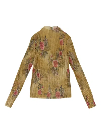 Callipygian Floral-print Top In Yellow