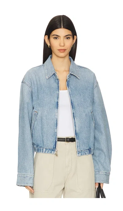 Agolde Nile Zip-front Elastic-waist Denim Jacket