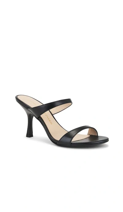 Stuart Weitzman Nudist Patent Leather Dual-strap Sandals In Black
