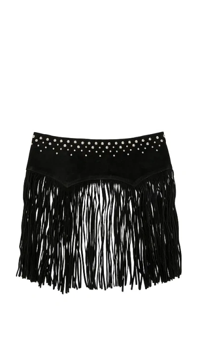 Understated Leather Fringe Studded Belt