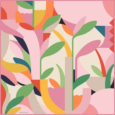 Jessie Zhao New York Double Sided Silk Scarf Of Spring Garden Harmony