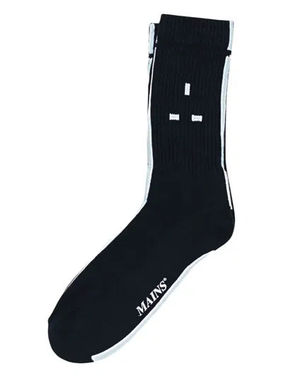 Mains Logo-intarsia Socks In Black