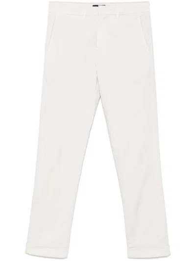 Fay Cropped Trousers With Belt Loops And Pockets In White