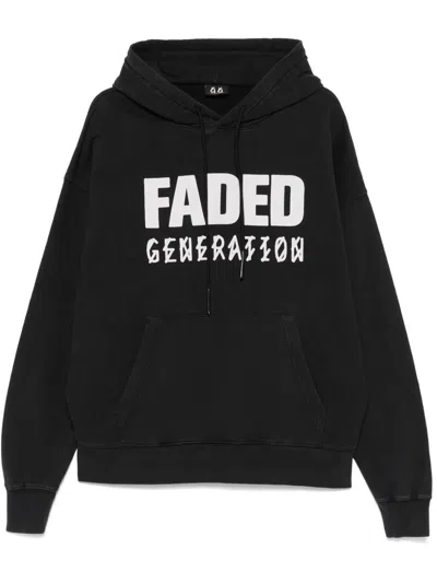 44 Label Group Faded Gen Cotton Hoodie With Drawstring Hood