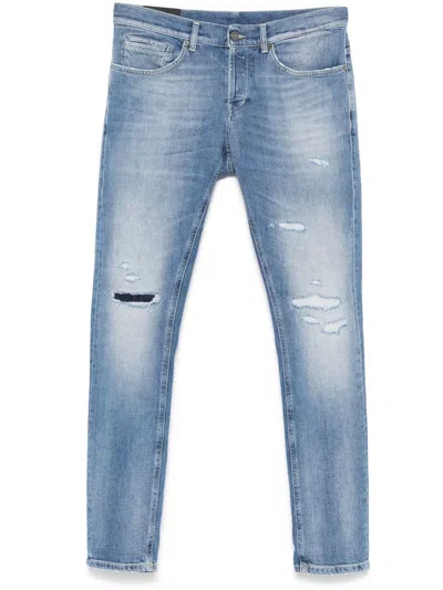 Dondup George Distressed Five-pocket Belted Trousers