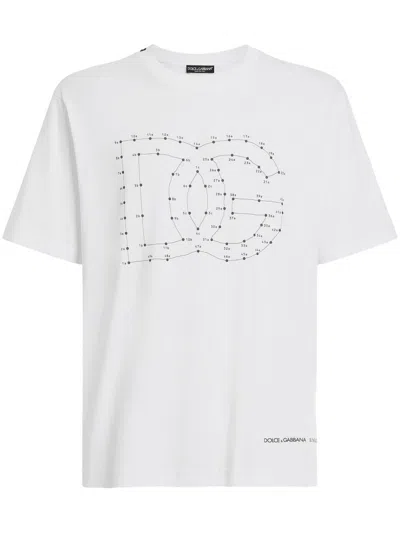 Dolce & Gabbana White T-shirt With Iconic Dg Logo Graphic
