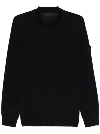Stone Island Black Sweatshirt With Pockets And Compass Logo