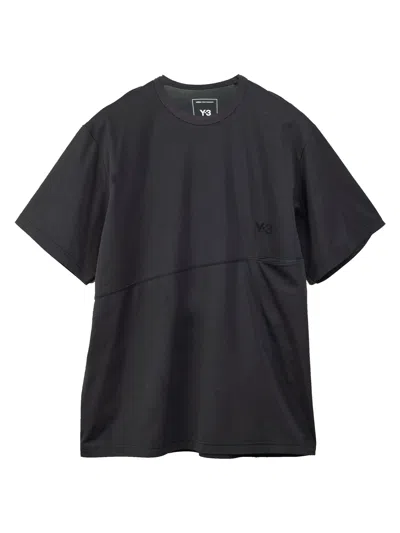 Y-3 Oversized Black T-shirt With Raised Logo Detail