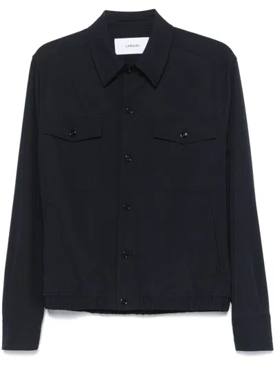 Lardini Black Jacket With Button-up Front And Tailored Cuffs