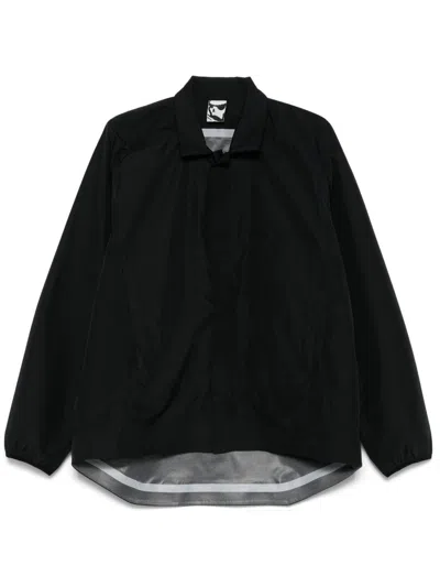 Gr10k Rural Shirt Jacket Asymmetric Hem In Black