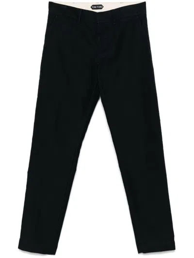 Tom Ford Navy Blue Jeans With Concealed Fastening And Tailored Pockets