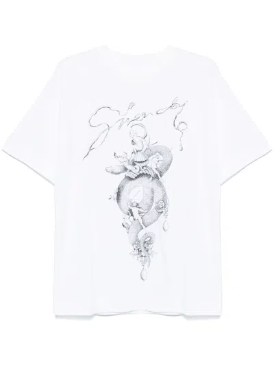 Givenchy T-shirt In Cotton With Chandelier And Snake Print