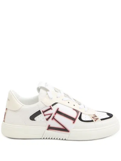 Valentino Garavani 'vl7n' White Sneakers With Maxi Logo Print And Logo Patch On The Tongue In Leathe
