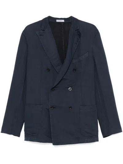 Boglioli Navy Blue Double-breasted Cotton Jacket