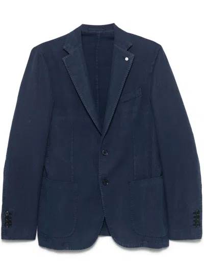 Luigi Bianchi Navy Blue Single-breasted Blazer