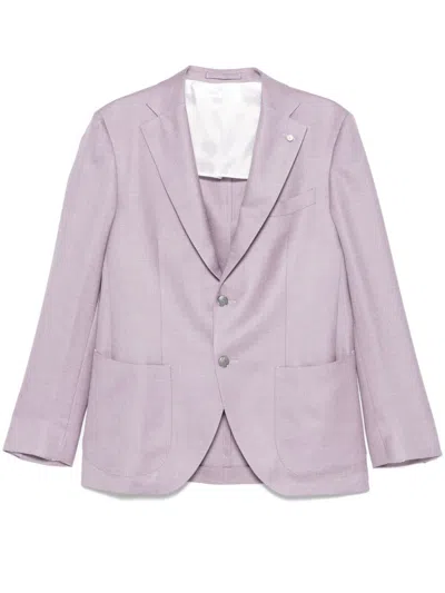 Luigi Bianchi Jacket Linen Buttoned Cuffs In Pink