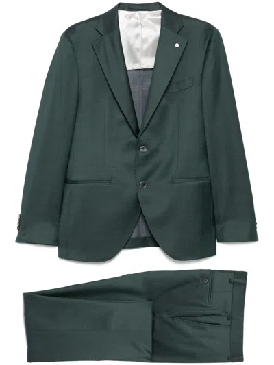 Luigi Bianchi Double-breasted Forest Green Wool Suit