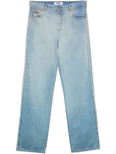 Msgm Light Blue Relaxed Fit Jeans With Classic Five-pocket Design In Blue