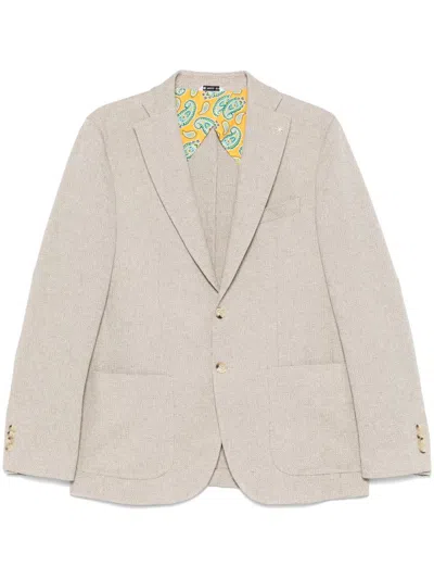 Manuel Ritz Light Brown Single Breasted Blazer In Neutral