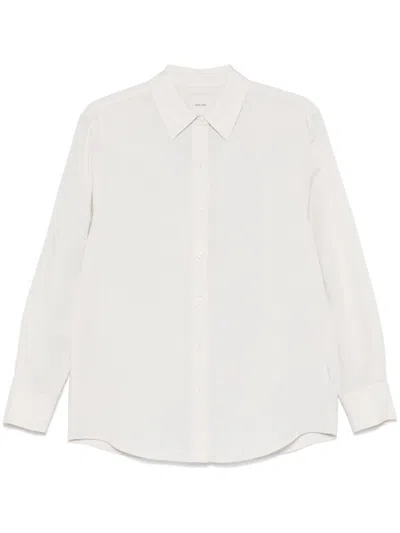 Calvin Klein Linen Shirt With Pointed Collar And Rear Curved Hem
