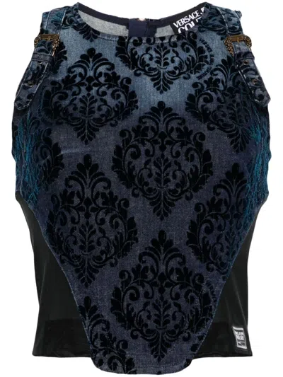Versace Jeans Couture Ocean Top With Baroque Buckle Detail