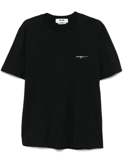 Msgm Logo Crew Neck Cotton T-shirt