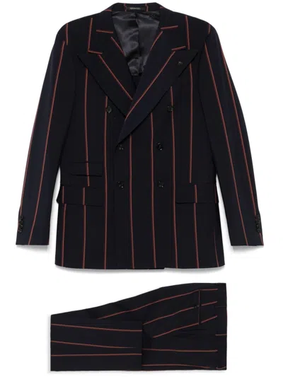 Gabriele Pasini Navy Blue Striped Suit