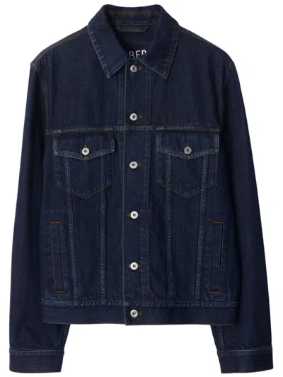 Burberry Men Denim Jacket In Blue