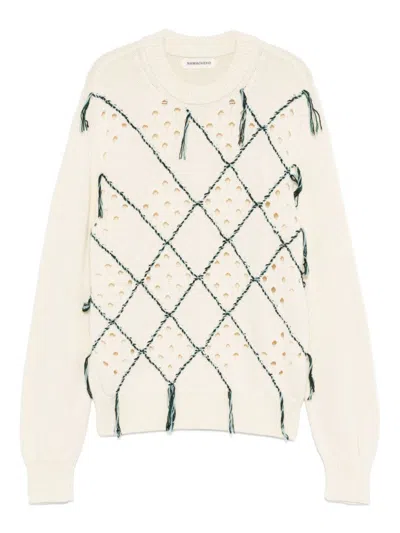Namacheko Crewneck Sweater With Cut-out Diamond Pattern