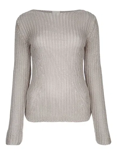 Calvin Klein Boat Neck Silk Blend Relaxed Sweater