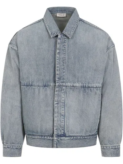 Fear Of God Denim Trucker Casual Jackets And Parka Blue