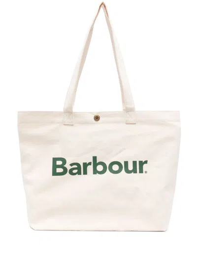 Barbour Logo Tote Bag With Two Flat Top Handles