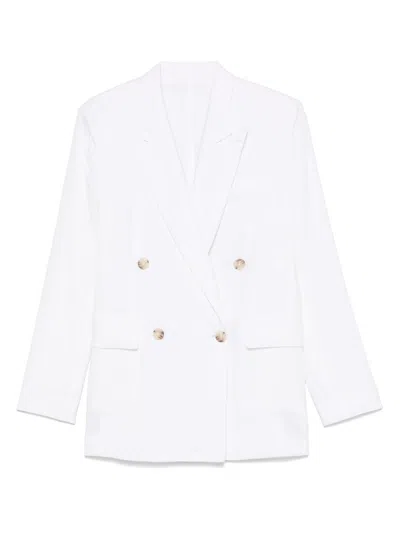 Hugo Boss Boss Double-breasted Linen Blazer With Structured Shoulders