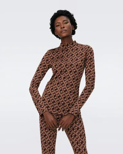 Diane Von Furstenberg Birdie Wool-blend Top In Black