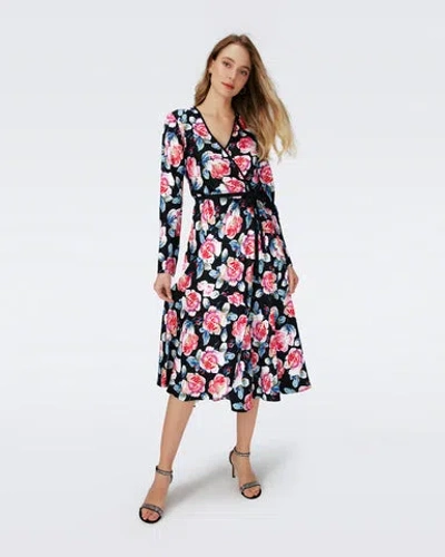 Diane Von Furstenberg Monika Wrap-effect Floral-print Crepe De Chine Maxi Dress In Pink