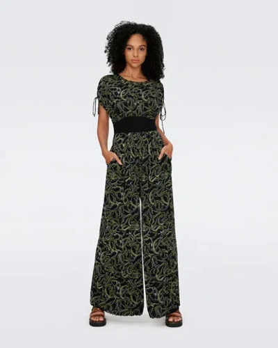 Diane Von Furstenberg Andra Abstract Print Wide Leg Jumpsuit