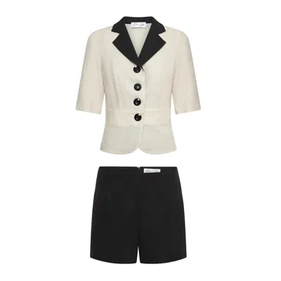 Deer You Neutrals Iris Igniting Two Piece Set Consisting Of Jacket & Shorts In Natural