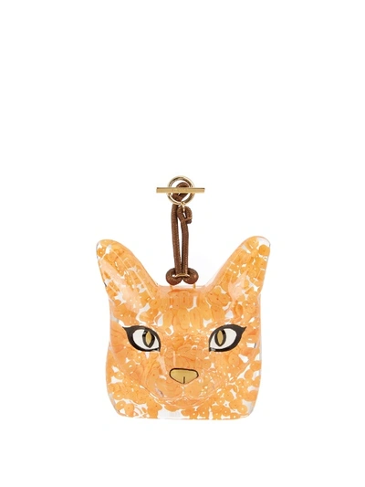 Loewe Orange Cat Face Bag Charm