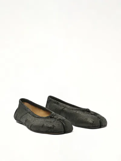 Maison Margiela Tabi Leather Split-toe Ballerina Flats In Black