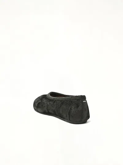 Maison Margiela Tabi Leather Split-toe Ballerina Flats In Black
