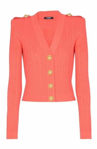 Balmain V Neck Buttoned Cardigan