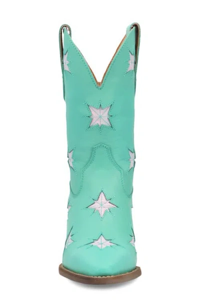 Dingo Womens Starburst Block Heel Cowboy Boots In Green