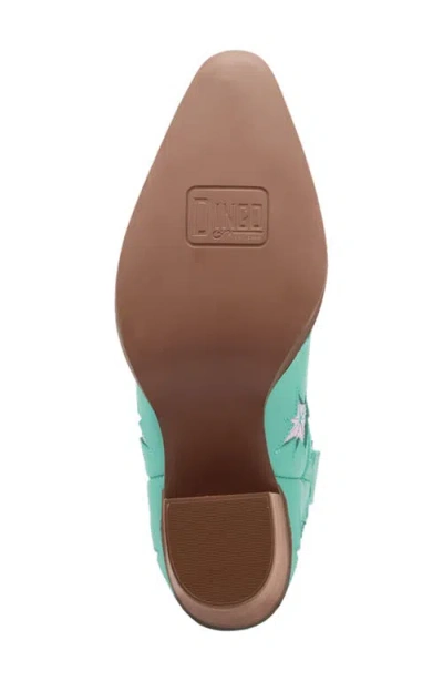 Dingo Womens Starburst Block Heel Cowboy Boots In Green