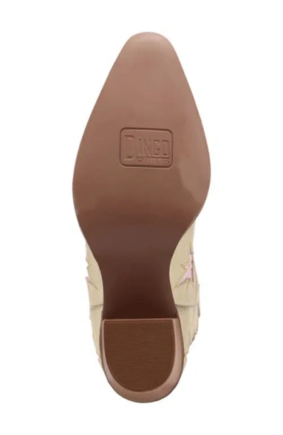 Dingo Womens Starburst Block Heel Cowboy Boots In Gold