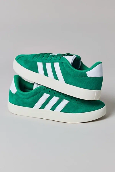 Adidas Originals Suede Round Toe Sneakers With Herringbone Motif In Green