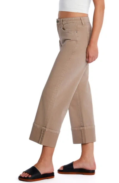 Hint Of Blu Clever Cuffed High Waist Wide Leg Jeans