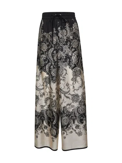 Zimmermann Pantalone Rhiannon In Seta Stampata  Donna In Black
