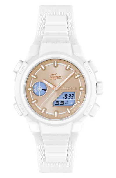 Lacoste Women's Lc33 White Silicone Strap Watch, 40mm